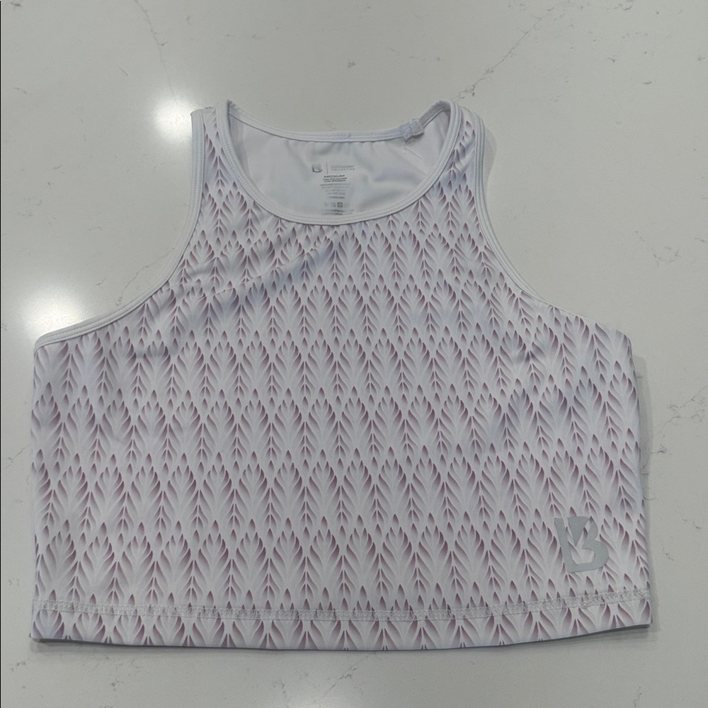 BuffBunny White and Purple Patterned Top